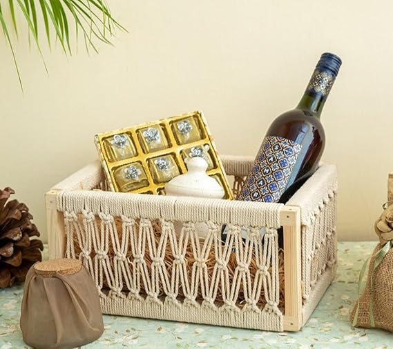 Macrame Designer Storage Basket For Home Decor - Leechoo